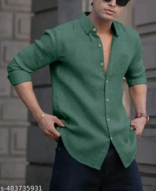 Men's Solid Linen Cotton Shirt | Full Sleeve | Summer-Regular Fit