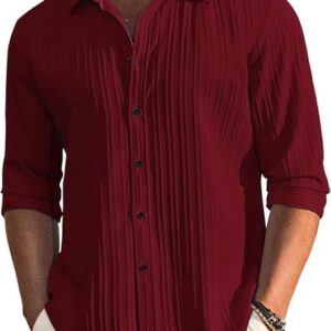 Men's Casual Button Down Shirts Long Sleeve Linen Shirt