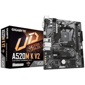 GIGABYTE A520M K V2 (Rev. 1.0) Micro-ATX Motherboard – AMD AM4, DDR4