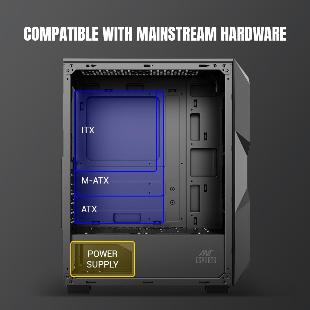 Ant Esports ICE-300 Mesh V2 Mid Tower Gaming Cabinet - Image 6