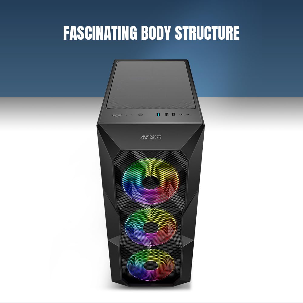Ant Esports ICE-300 Mesh V2 Mid Tower Gaming Cabinet - Image 8