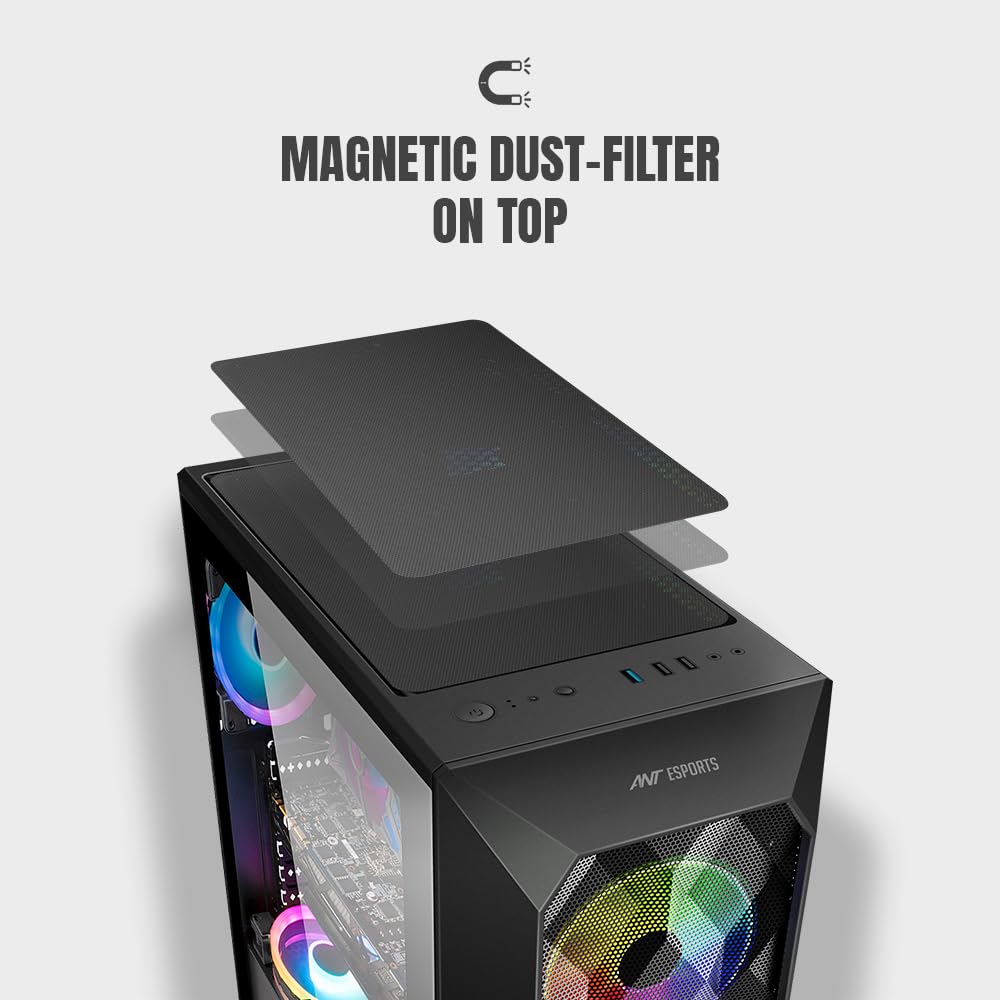 Ant Esports ICE-300 Mesh V2 Mid Tower Gaming Cabinet - Image 4