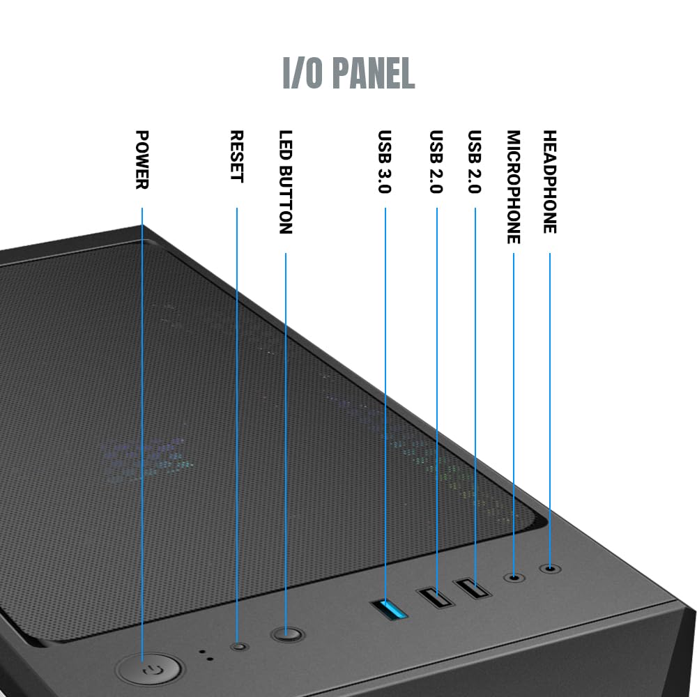 Ant Esports ICE-300 Mesh V2 Mid Tower Gaming Cabinet - Image 10