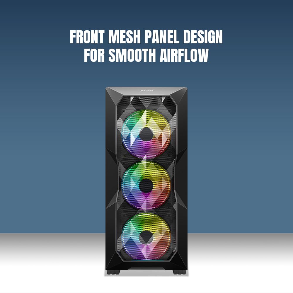 Ant Esports ICE-300 Mesh V2 Mid Tower Gaming Cabinet - Image 12