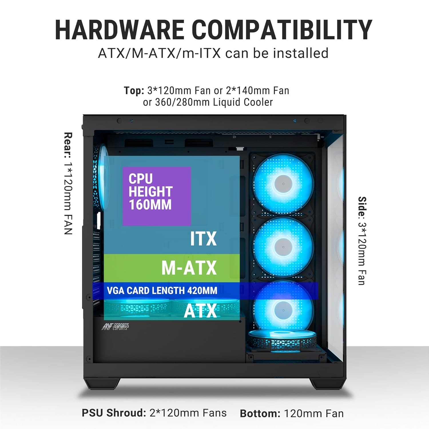 Ant Esports Crystal X7 Cabinet - Image 3