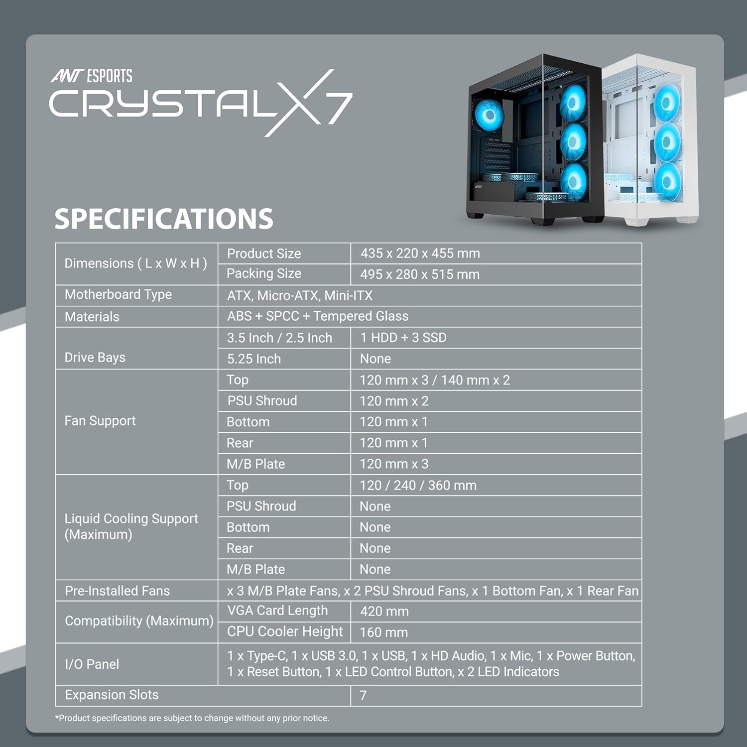 Ant Esports Crystal X7 Cabinet - Image 2